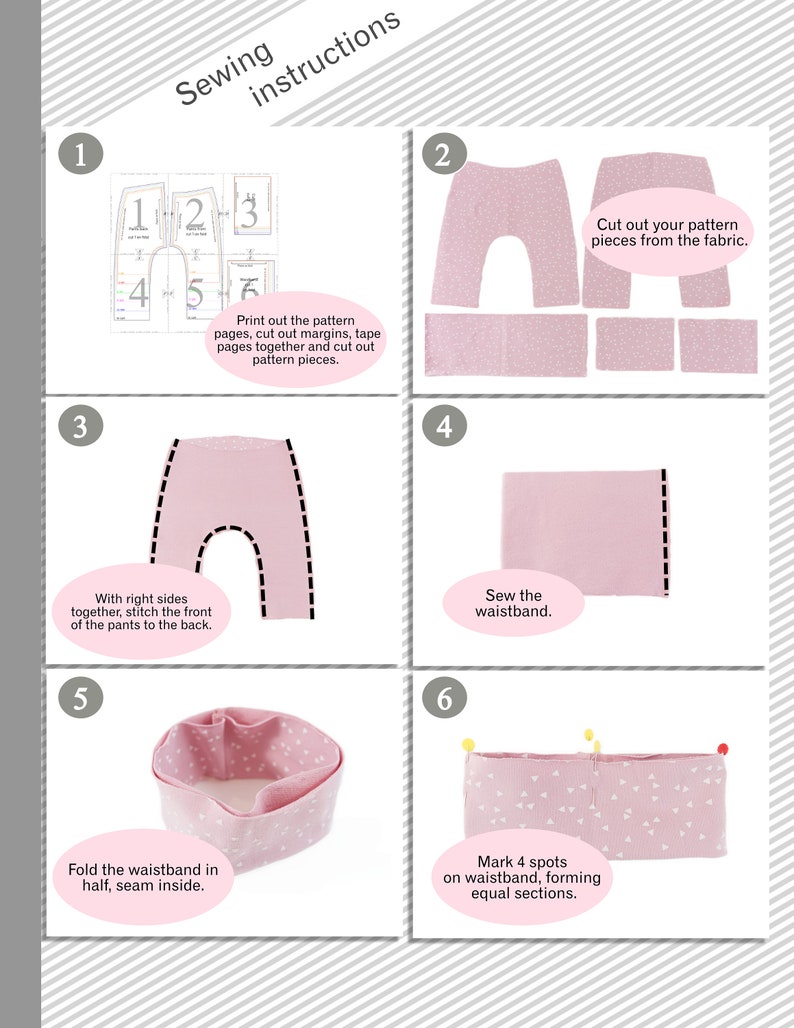 Baby harem pants sewing pattern PDF Baggy pants pattern Easy sewing pattern image 10