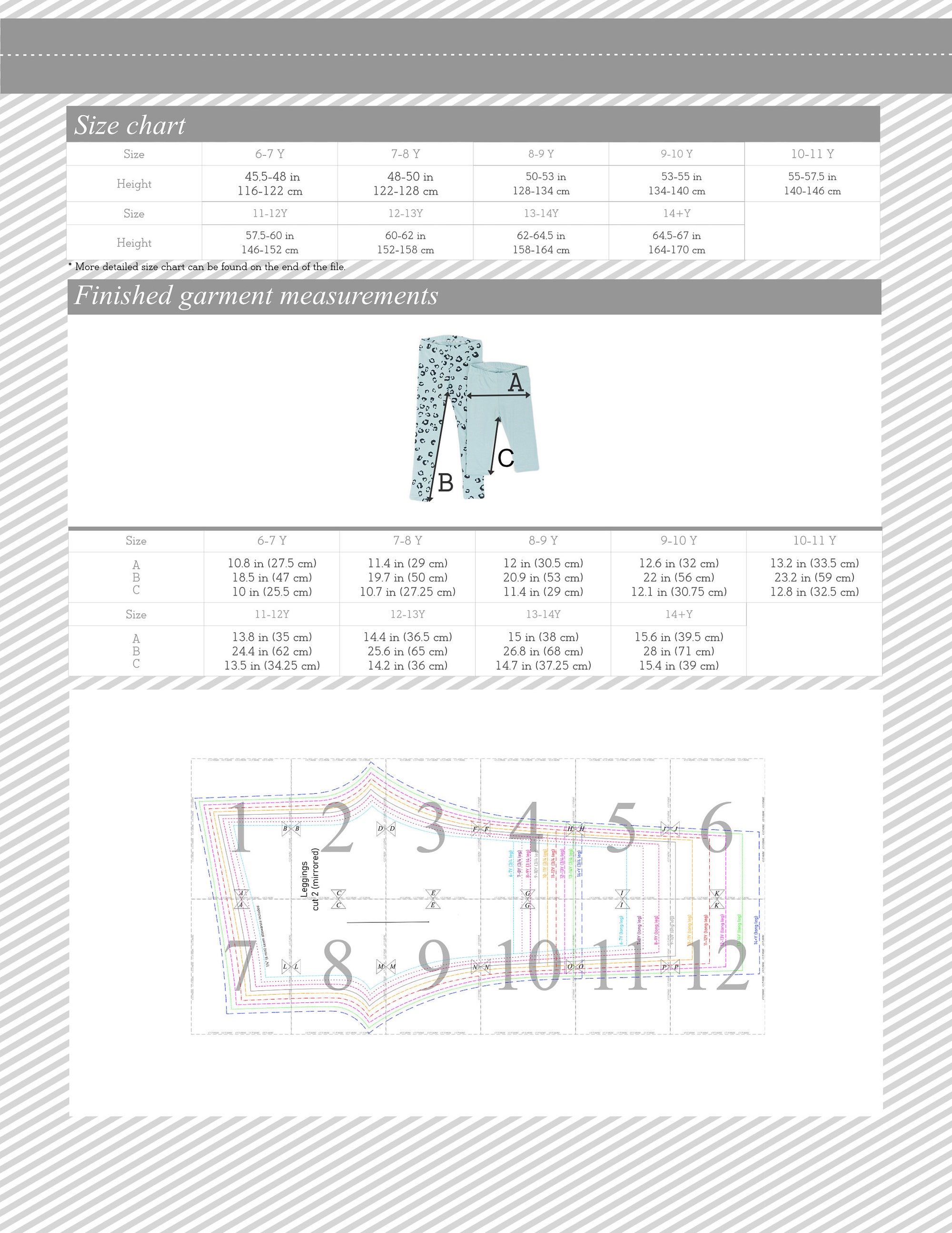 Junior leggings sewing pattern  download