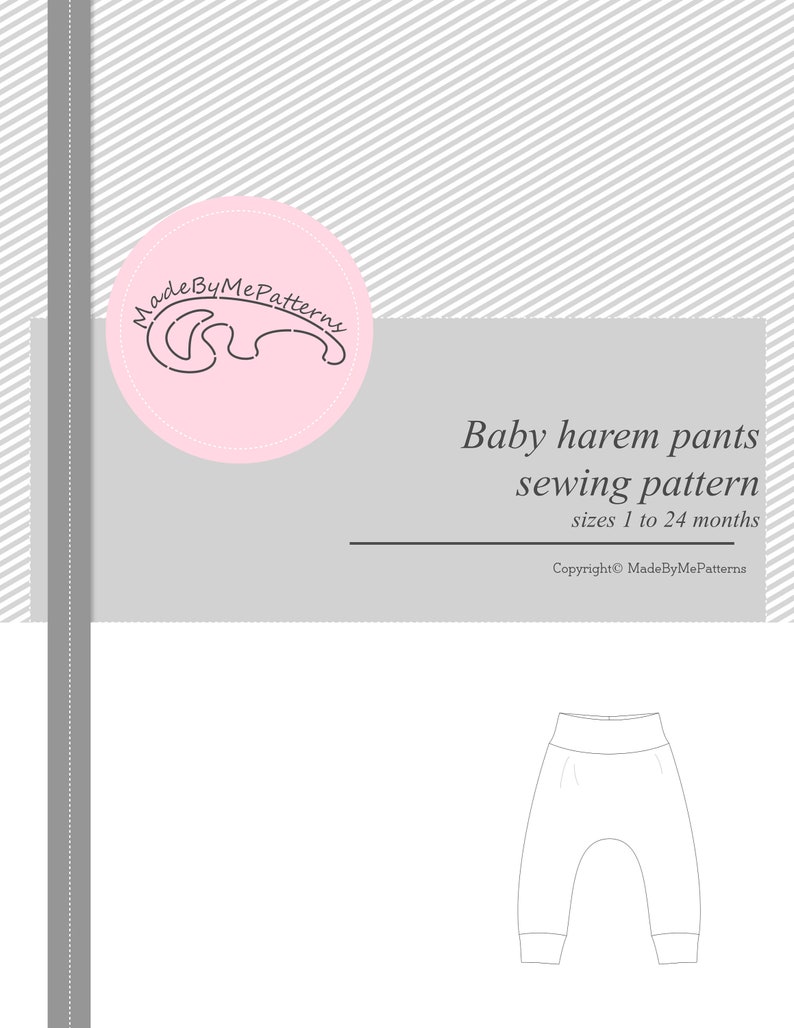 Baby harem pants sewing pattern PDF Baggy pants pattern Easy sewing pattern image 7