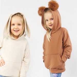 Hoodie with ears sewing pattern PDF, kids and baby sewing patterns pdf, hoodie pattern with projector files included image 3