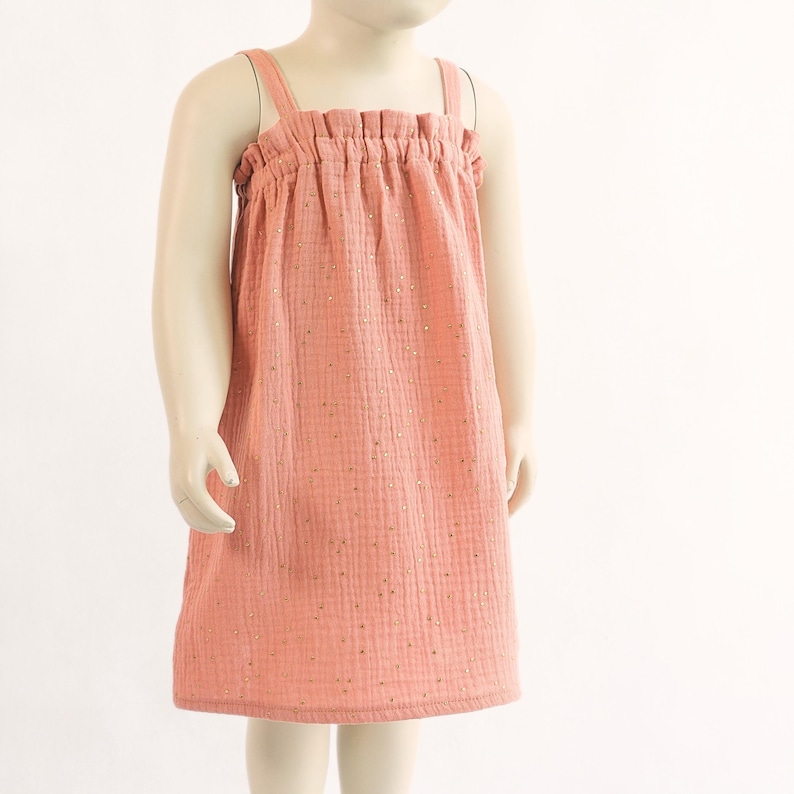Zomerjurk patroon en top naaipatronen bundel voor kinderkleding mousseline baby outfit idee heel eenvoudig beginnersproject om te naaien peuterjurk afbeelding 10