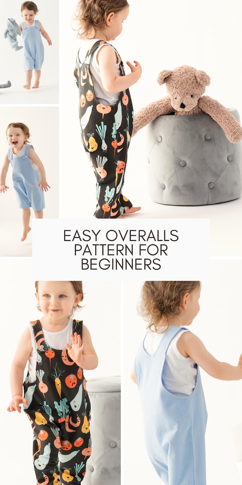 Overalls Sewing Pattern for Kids & Baby Clothes Patterns Bundle Toddler Jumpsuit Learn to Sew Ideas Dungarees Pattern Gender Neutral Gift image 18