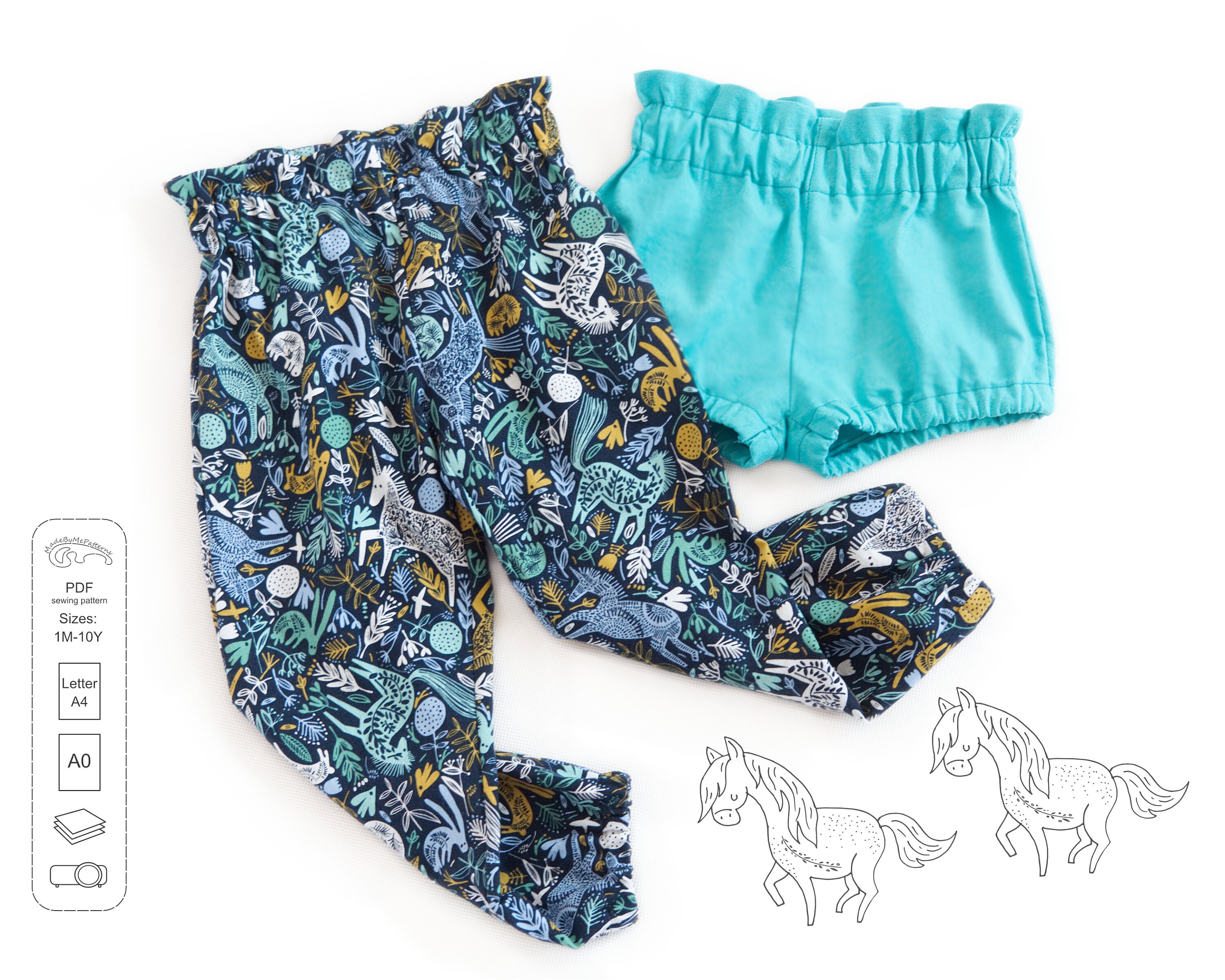 High waisted top shorts pattern pdf