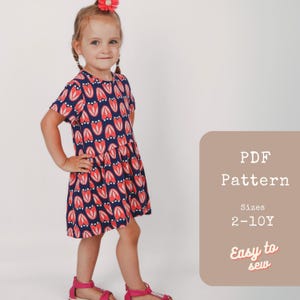 Naaipatroon meisjesjurk voor kinderen |  Naaipatroon pdf | Patroon peuterjurk | Patroon meisjesjurk pdf | Naaipatroon baby (pdf)
