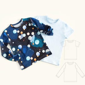 Kinder T-Shirt Schnittmuster Langarm für Jungen & Mädchen Anfänger PDF Schnittmuster Teenager