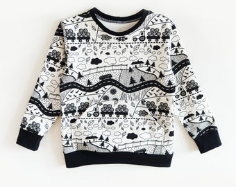 Kinder Sweatshirt Schnittmuster PDF download, Schnittmuster Kleinkind, Kinder Schnittmuster