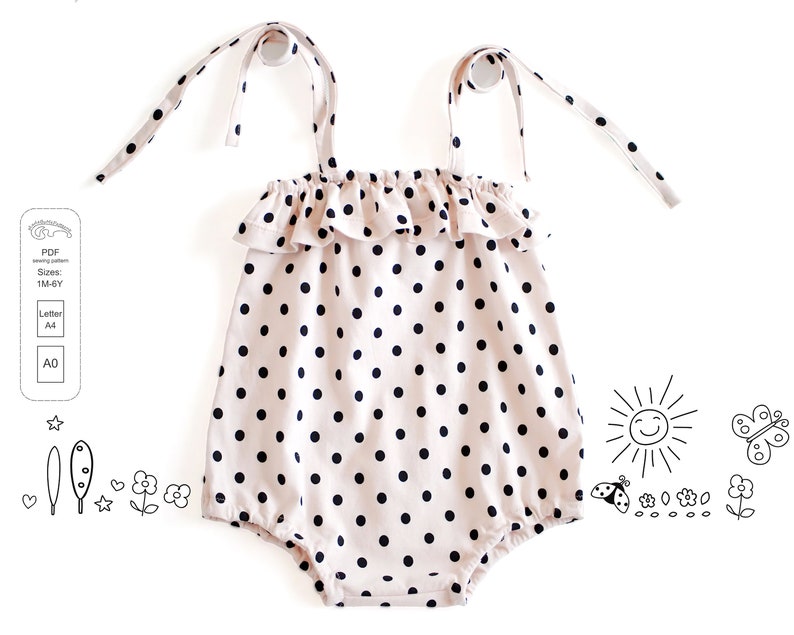 Summer Playsuit Pattern PDF Romper Baby Girl Romper Toddler Etsy