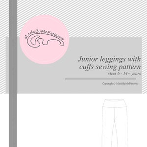 First page of teen leggings sewing pattern PDF