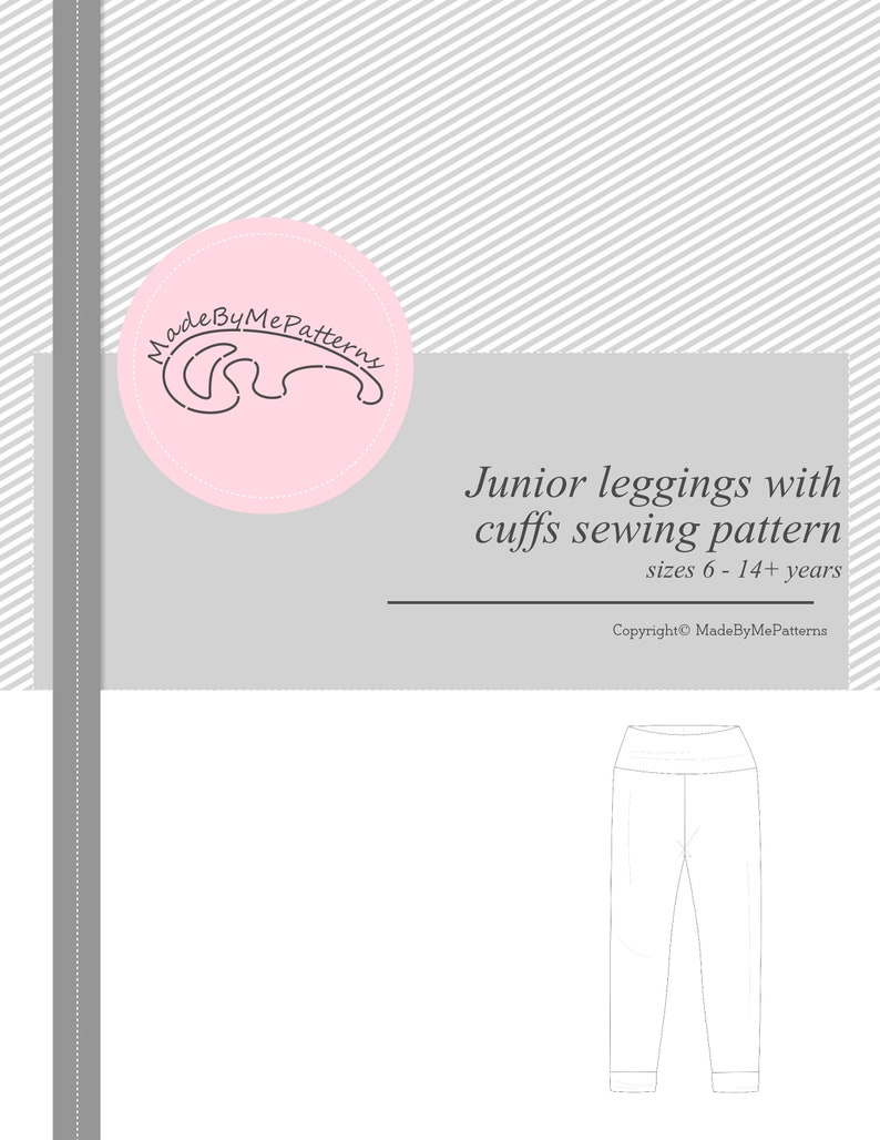 First page of teen leggings sewing pattern PDF