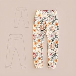 Meisjes legging naaipatroon voor beginners babybroekje patroon pdf kinderen activewear outfit ideeën peuter comfortabele pyjama onderkant project om te naaien