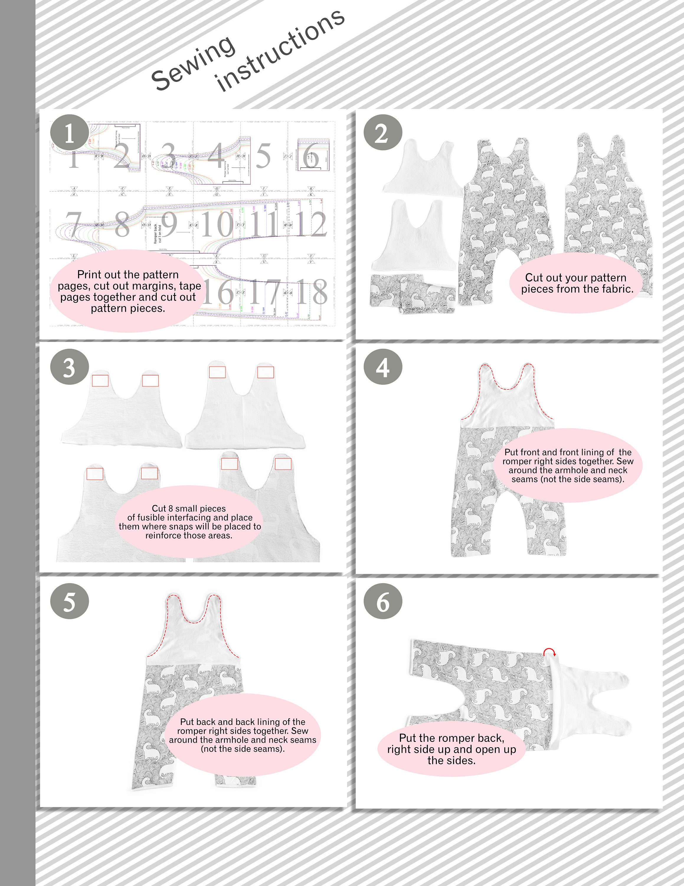 Kits & How To Sewing & Fiber Baby Romper Printable Pattern etna.com.pe