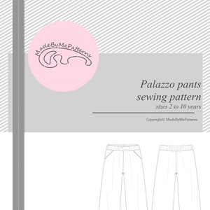 Patron de pantalon palazzo Modèle de pantalon large Patron de couture pour enfants PDF image 7