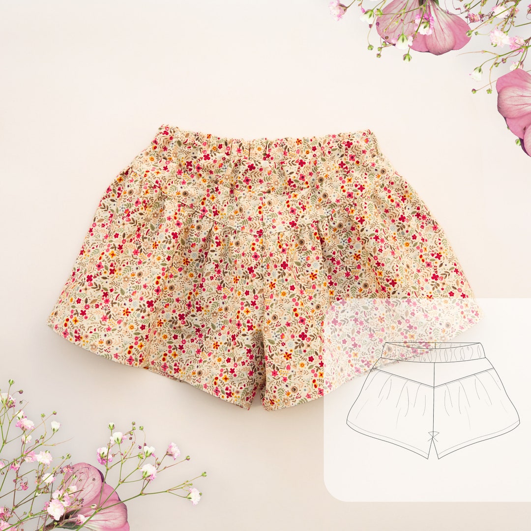 PDF Sewing Pattern for Girls Shorts Sizes up to 10 Years Linen, Muslin ...