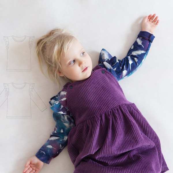 Girls blouse pattern | Jersey top pattern pdf | Girl tshirt pattern | Shirt sewing pattern