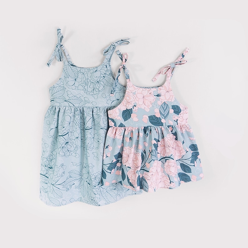 Baby and toddler dress and top made using an easy sewing tutorial.