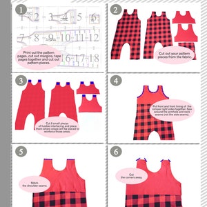 Easy overalls pattern Kids and baby romper pattern PDF Do it yourself sewing pattern image 9