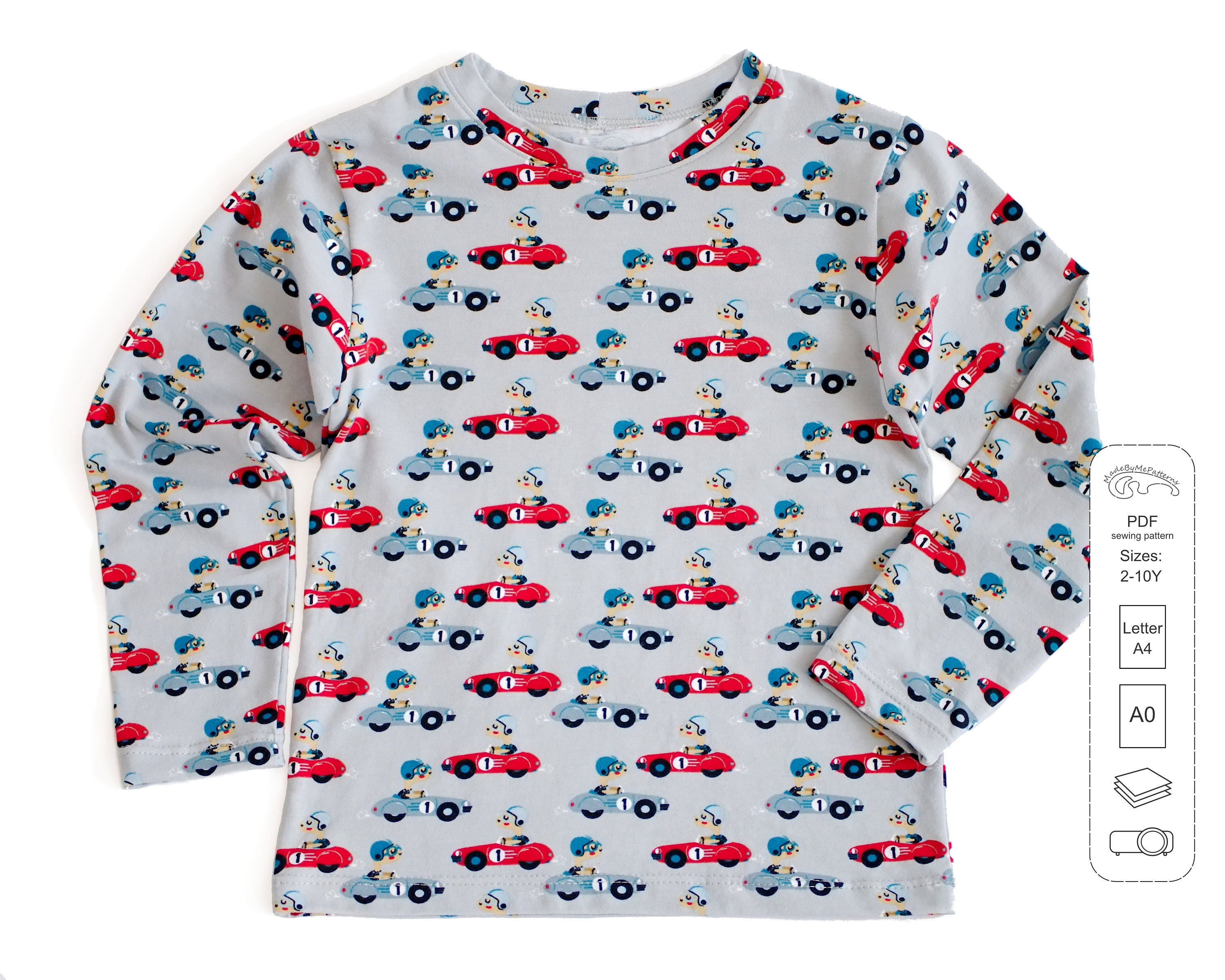 Kids And Toddler T shirt Sewing Pattern Short And Long Sleeve Shirt 