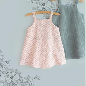 Girls Summer Dress Pattern Easy Toddler Dress Sewing Patterns for Beginners Kids Clothing Ideas Linen Sundress Project Baby Gift to Sew