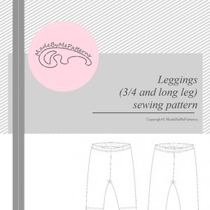 Baby and kids leggings sewing pattern PDF download, kids sewing patterns, girls sewing patterns image 7
