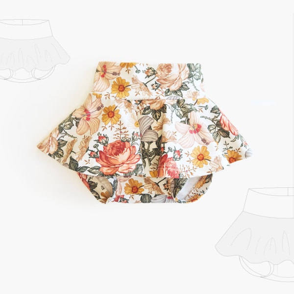 Skirted bummies pattern, comfy skort pattern, baby sewing pattern PDF, baby shower gift