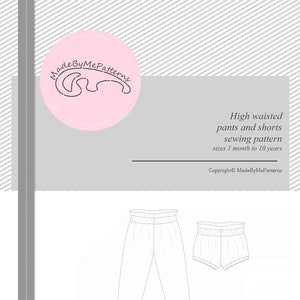 High waisted pants pattern, easy shorts pattern, bloomers sewing pattern PDF, kid sewing pattern up to 10 years imagem 8