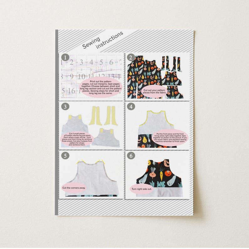 Overalls Sewing Pattern for Kids & Baby Clothes Patterns Bundle Toddler Jumpsuit Learn to Sew Ideas Dungarees Pattern Gender Neutral Gift image 13