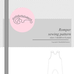 Overalls pattern, romper sewing pattern PDF, easy to sew jumpsuit sewing pattern, kids and baby romper pattern image 6