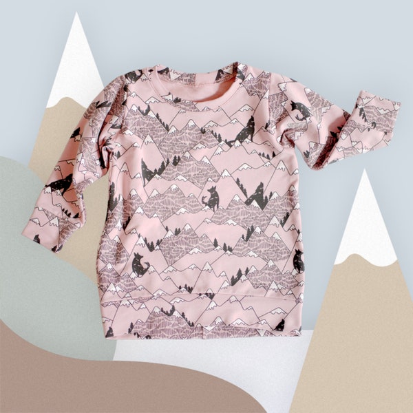 Easy tunic pattern, kids and baby tunic sewing pattern, sweatshirt pattern, digital download