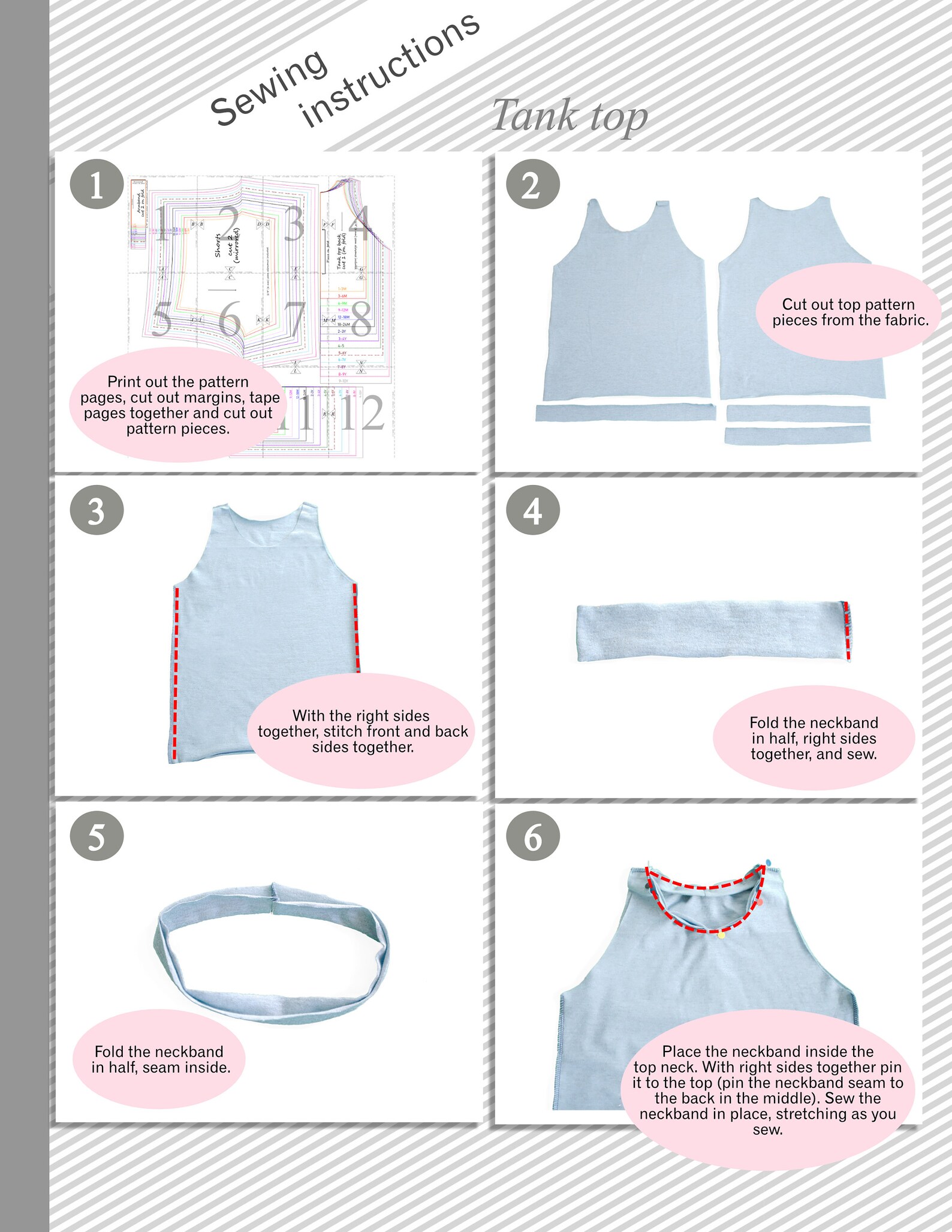 Tank Top and Shorts PDF Sewing Pattern Sewing Patterns From 1 | Etsy