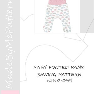 Baby footed pants pattern PDF, baby sewing patterns pdf, baby sewing pattern image 3