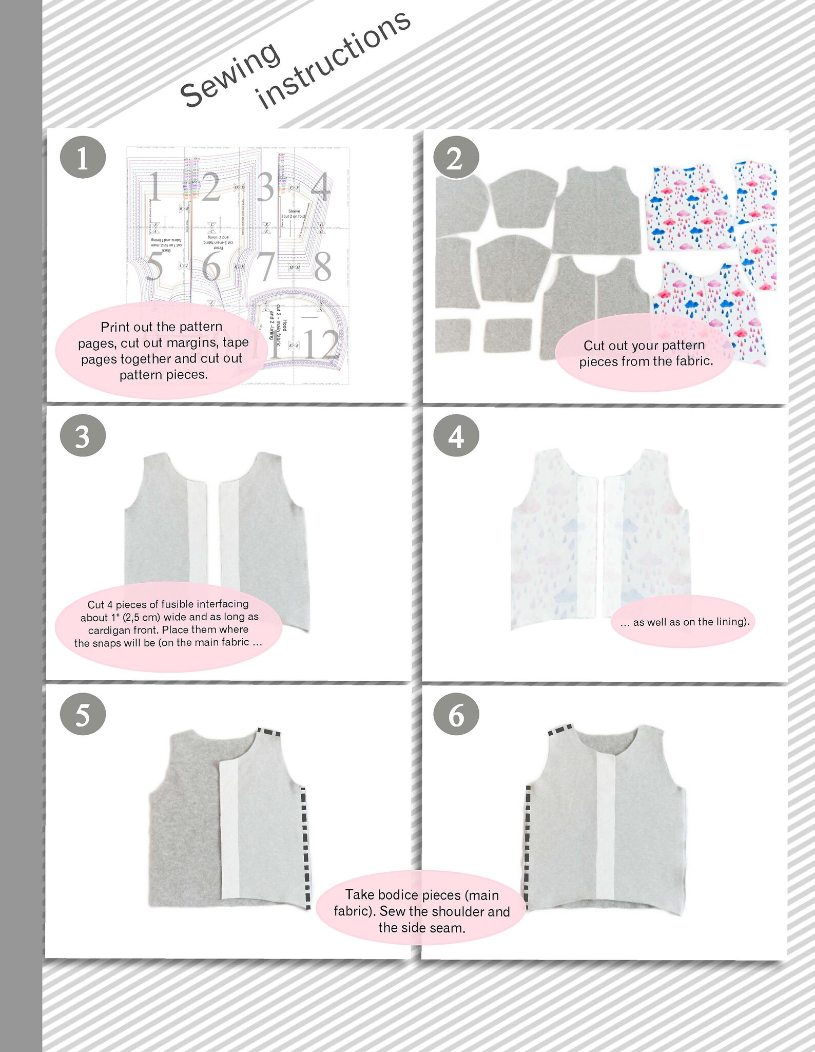 Hooded Cardigan Sewing Pattern PDF Sweatshirt Sewing Pattern Etsy