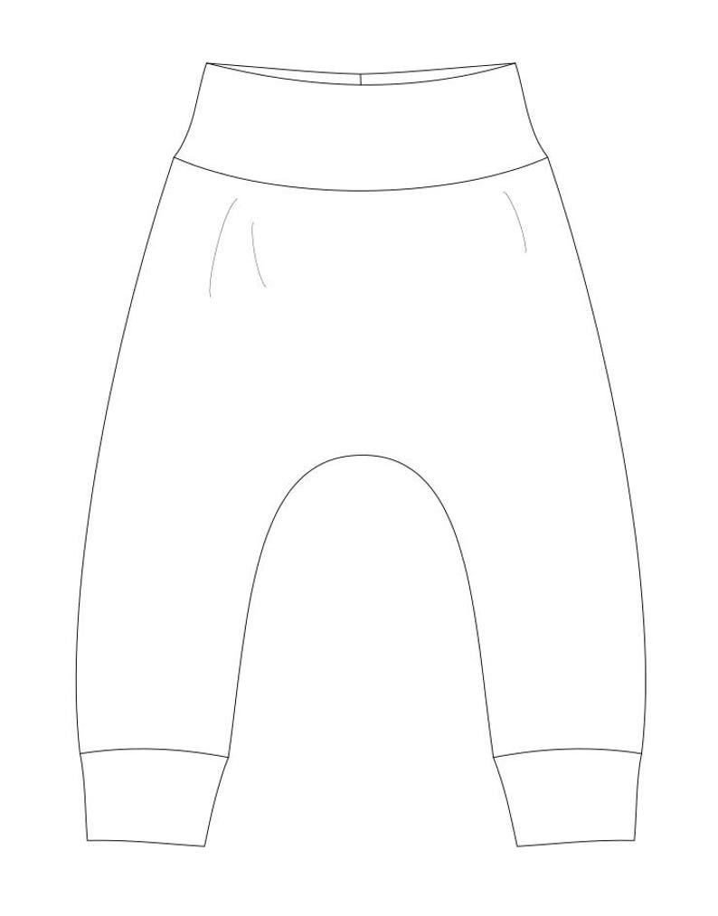 Baby harem pants sewing pattern PDF Baggy pants pattern Easy sewing pattern image 6