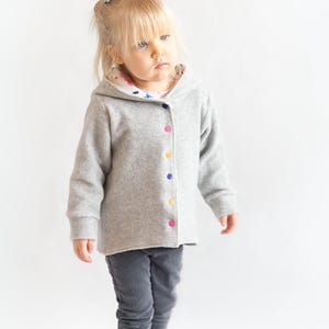 Kids Jacket PDF Sewing Pattern Baby Hoodie Toddler Clothes Boys and Girls Loungewear Pattern for Beginners Snap Front Cardigan DIY Idea