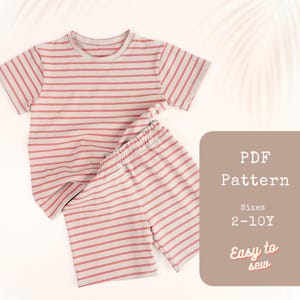 Boys Set Sewing Pattern for Beginners | Boys Shorts Pattern | Boys Summer Pajamas Pattern for Kids | Boys Summer Sewing Patterns PDF