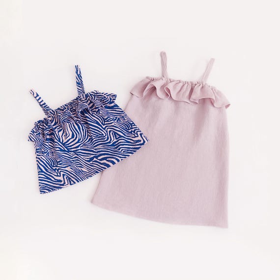 Toddler Dress Sewing Pattern Girls Top PDF Baby and Kids Summer Outfit Idea Little Girl Dress Project for Beginners Linen Clothing Tutorial