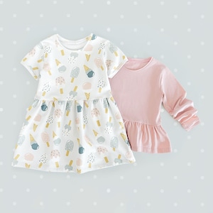 Girls Dress Sewing Pattern PDF Short Long Sleeve Peplum Top Pattern Bundle Kids Clothes DIY Project for Beginners Toddler Girl Gift to Sew