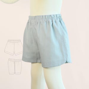 Simple Shorts Pattern for Boys and Girls Track Shorts Sewing Project Toddler Lounge Clothing Ideas Kids Linen Gift to Sew Baby Summer Outfit