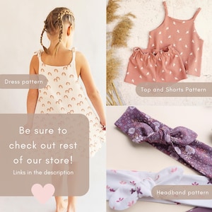 Zomerjurk patroon en top naaipatronen bundel voor kinderkleding mousseline baby outfit idee heel eenvoudig beginnersproject om te naaien peuterjurk afbeelding 18