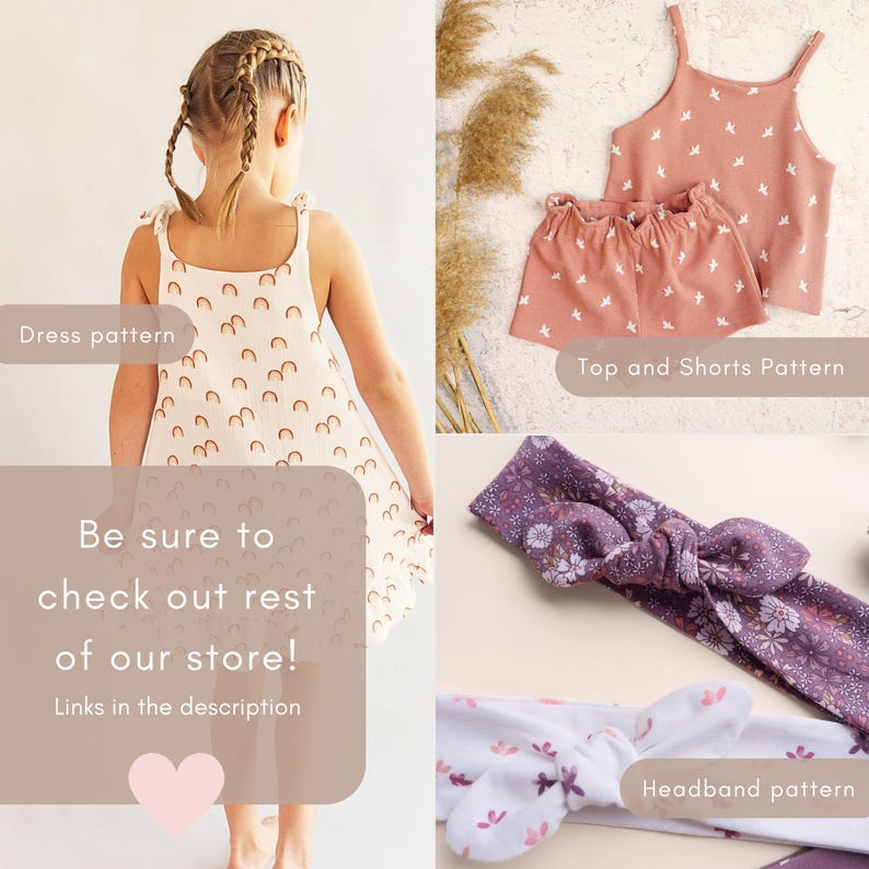 Zomerjurk patroon en top naaipatronen bundel voor kinderkleding mousseline baby outfit idee heel eenvoudig beginnersproject om te naaien peuterjurk afbeelding 18
