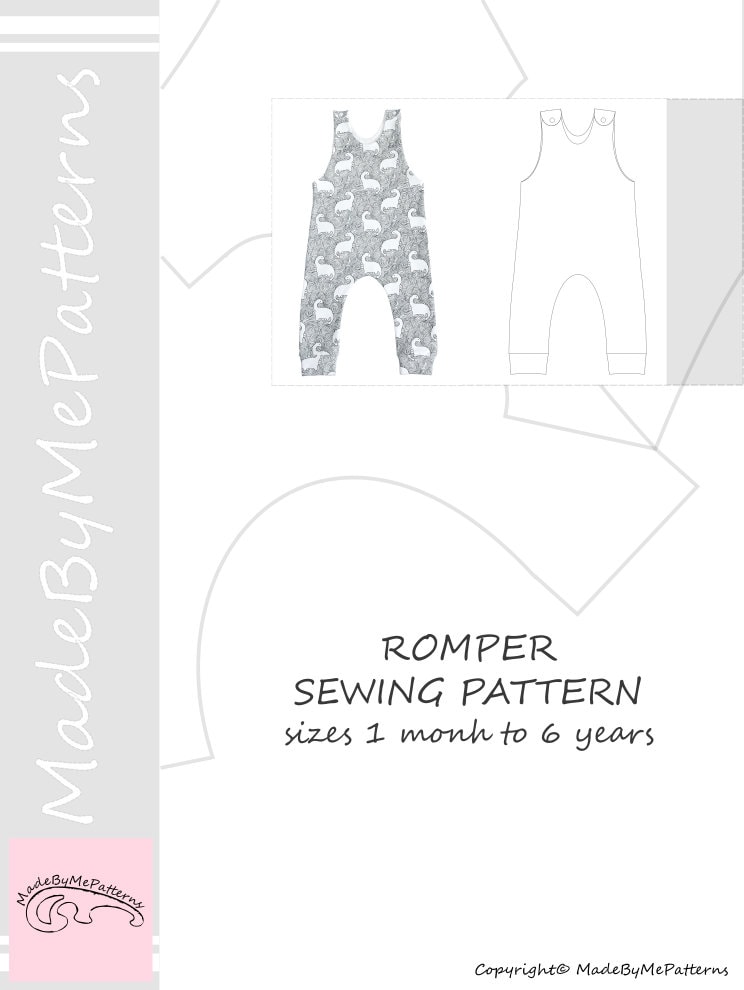 Romper Sewing Pattern PDF, baby romper pattern PDF, kids romper pattern ...