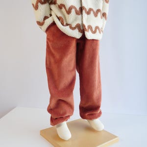 Toddler sweatpants made using an easy sewing tutorial.