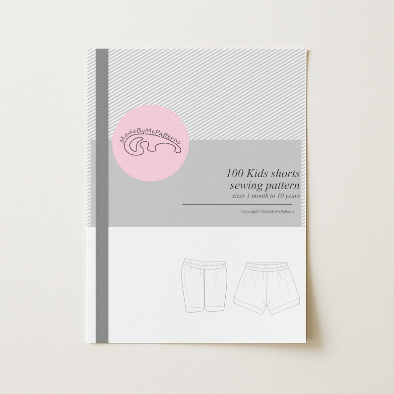 DIY kids and baby shorts project sewn with a linen sewing pattern PDF.