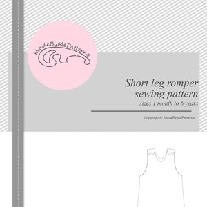 Short leg romper Sewing Pattern PDF, baby romper sewing pattern PDF, kids romper pattern PDF, sewing patterns pdf image 5