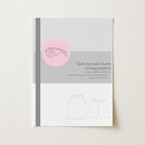 Handmade basketball style kids outfit tank top and shorts easy PDF sewing pattern for toddlers.