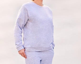 Patron de couture PDF basique pour sweat-shirt - Patron de pull pour débutants - Apprendre à coudre