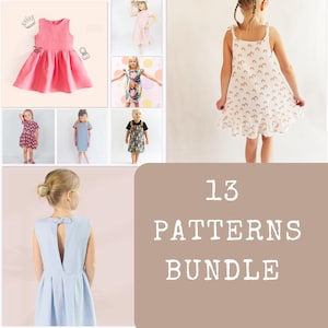 Girls Dress Pattern Bundle - 13 Sewing Patterns for Every Season & Occasion | PDF Sewing Pattern Dress | Beginner Sewing Patterns Dress