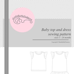 Pattern layout with top and dress versions preview