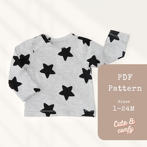 Baby Shirt Pattern | PDF Sewing Pattern Baby Boy Clothes Patterns | Baby Sewing Patterns PDF  Top | Baby Sewing Patterns Girl Tshirt Pattern