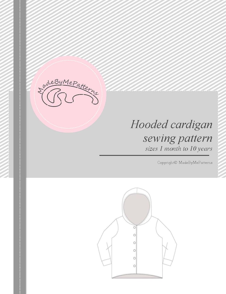 Hooded Cardigan Sewing Pattern PDF Sweatshirt Sewing Pattern Etsy Canada