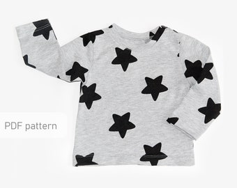 Baby boy and girl tshirt pattern PDF | Baby sewing patterns | Digital download